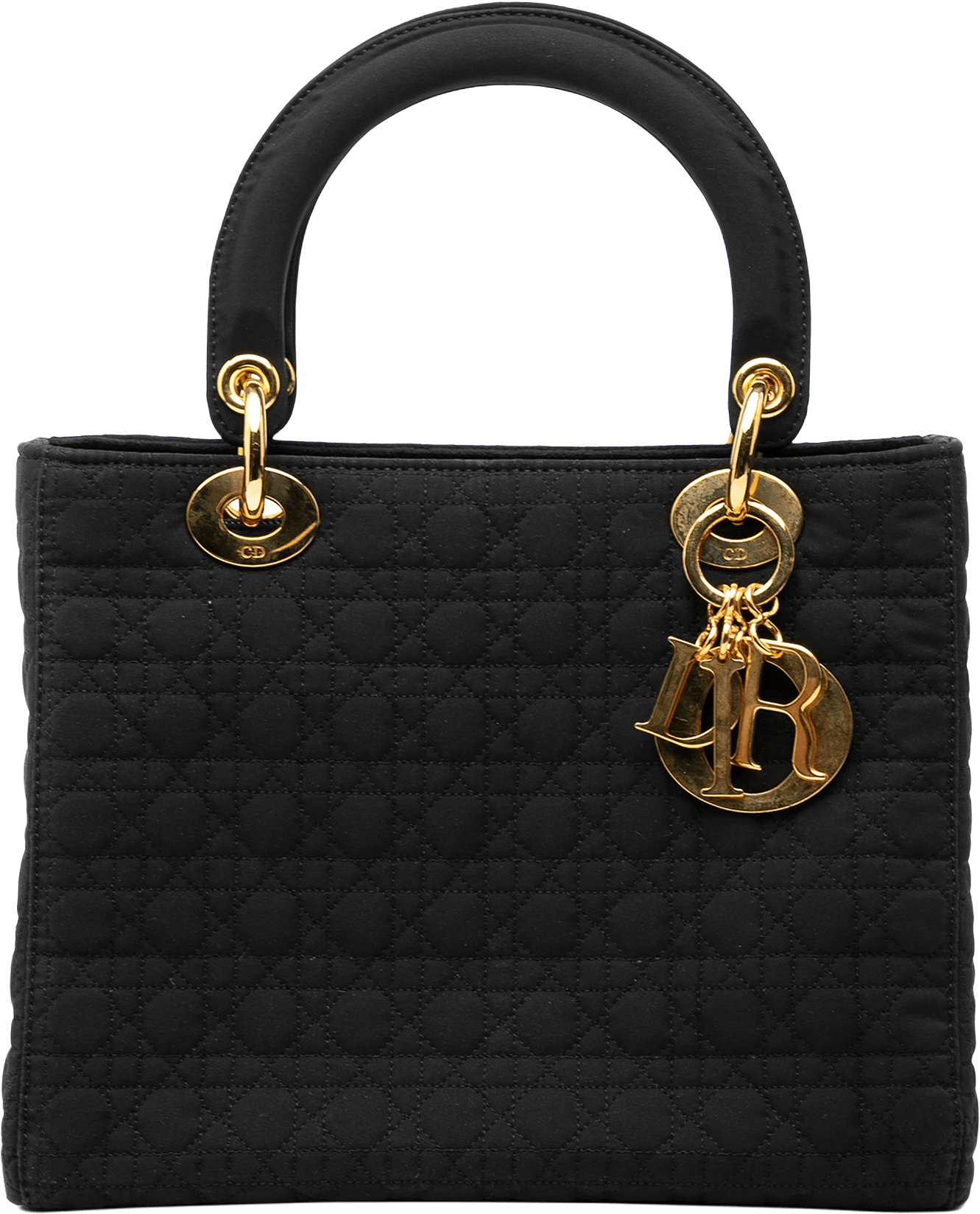 Dior Medium Nylon Cannage Lady Dior, från Luxclusif, i färgen black.