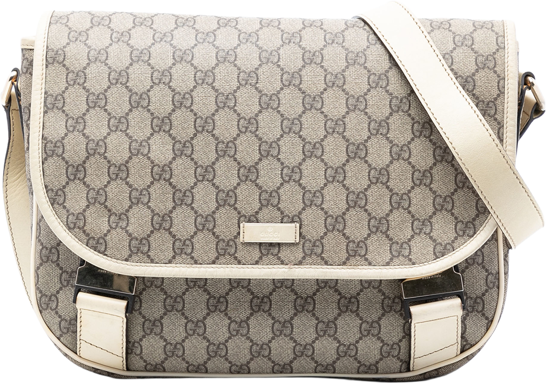 Gucci Gg Supreme Crossbody, från Luxclusif, i färgen beige.