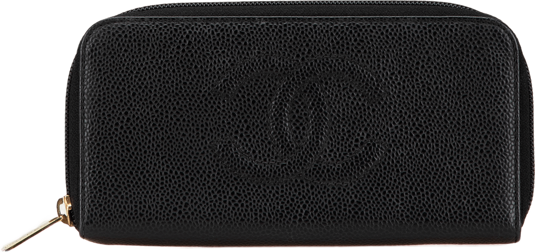 Chanel Cc Caviar Zip Around Wallet