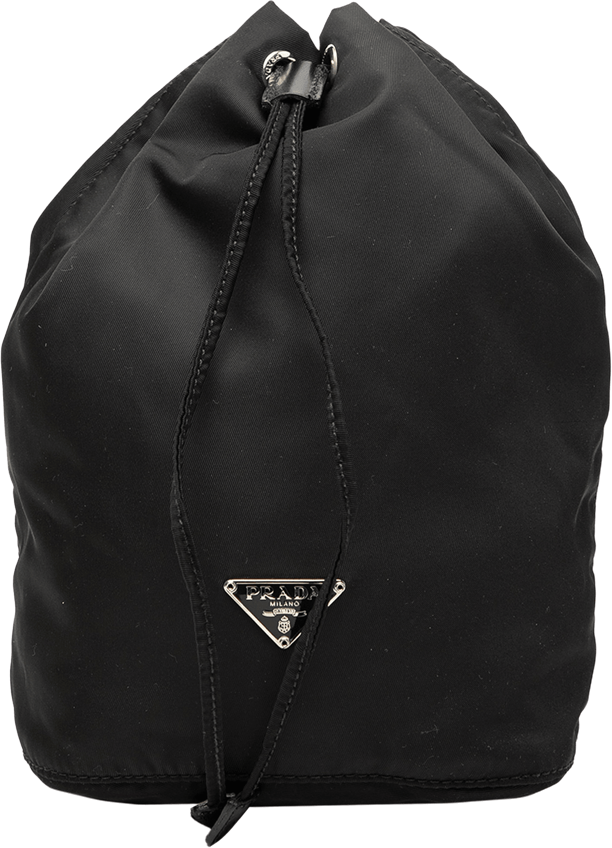 Prada Tessuto Drawstring Pouch, från Luxclusif, i färgen black.