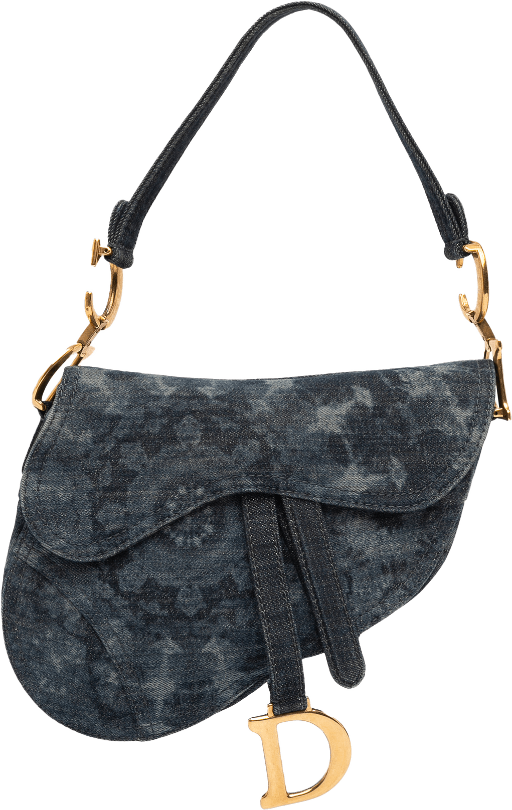 Dior Denim Tie Dye Saddle Bag, från Luxclusif, i färgen dark blue.