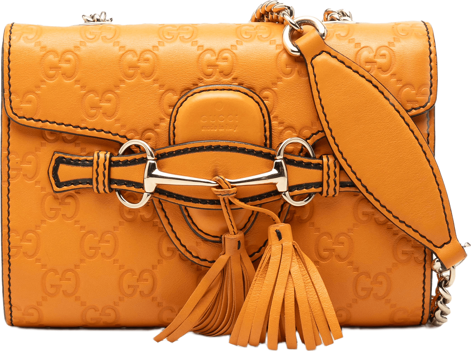Gucci Mini Guccissima Emily Crossbody, från Luxclusif, i färgen orange.