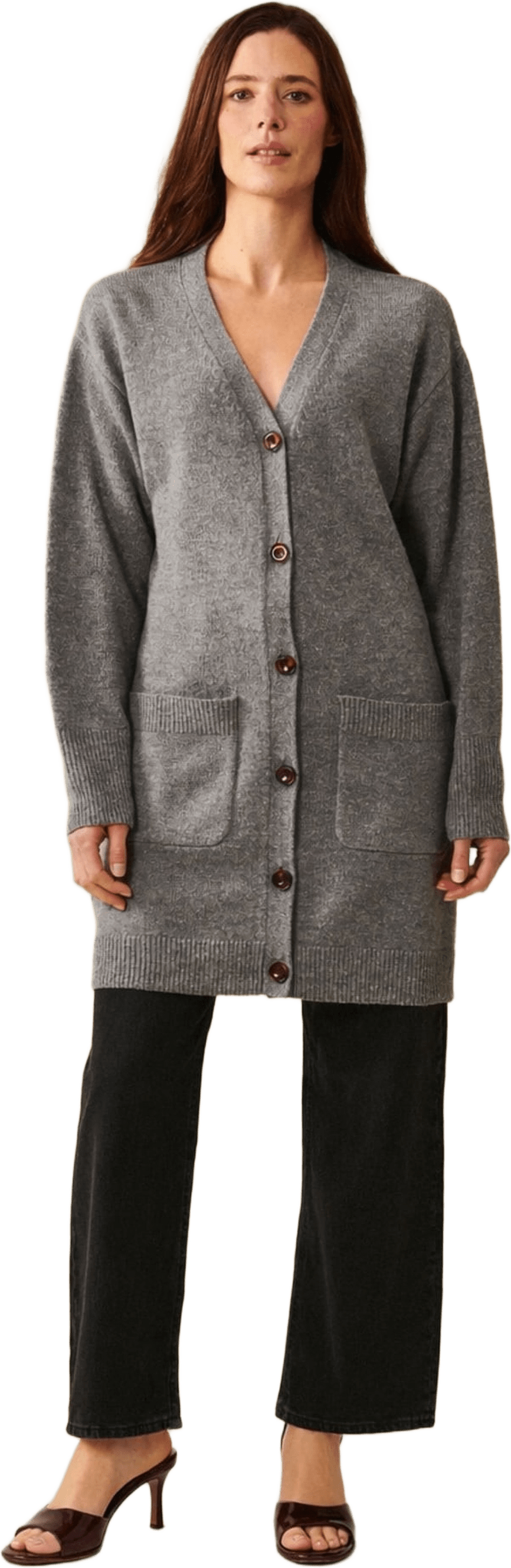 Asta Cardigan, från Jumperfabriken, i färgen grey.