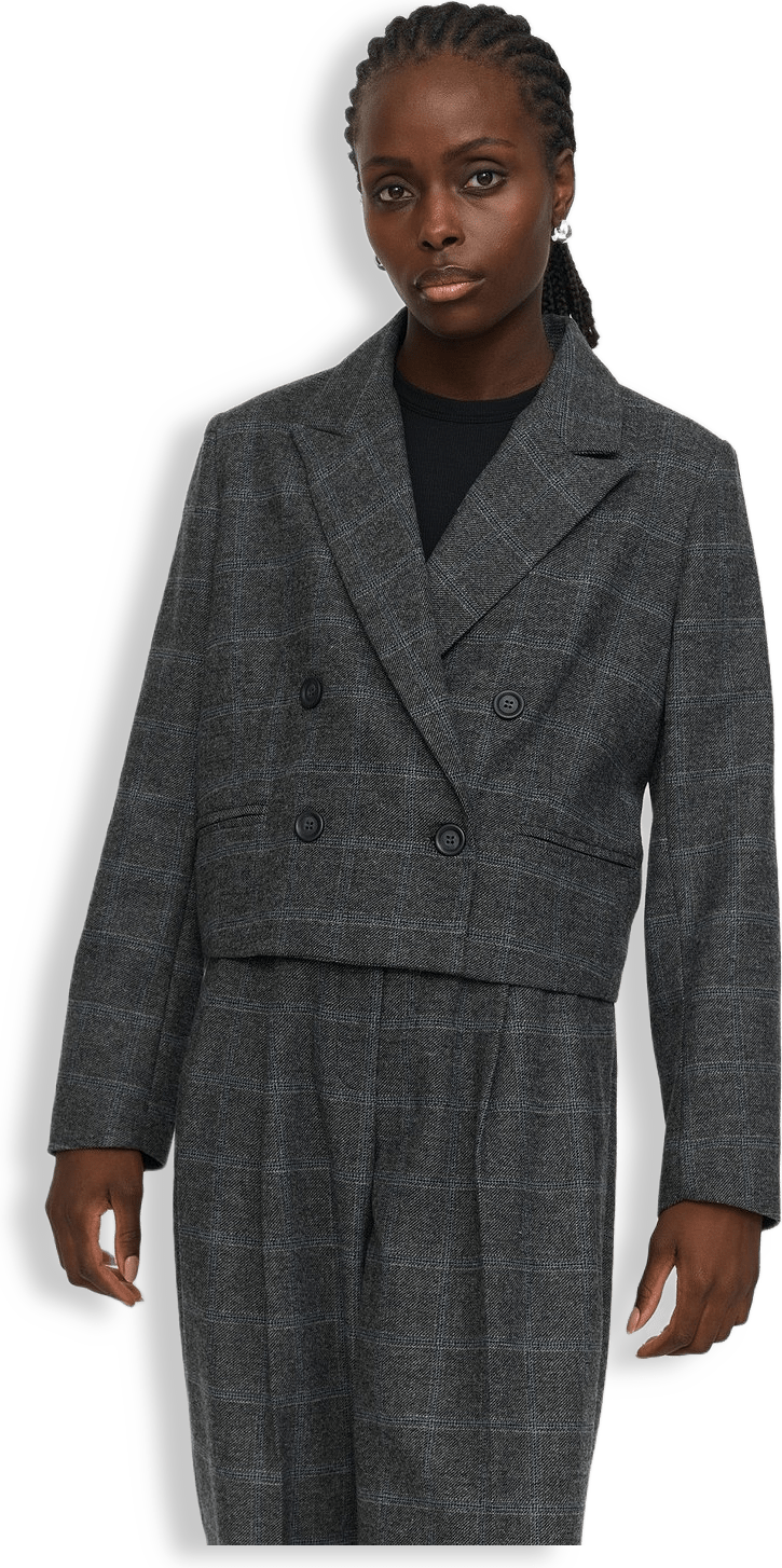 Srannie Blazer - Checked Grey Melange