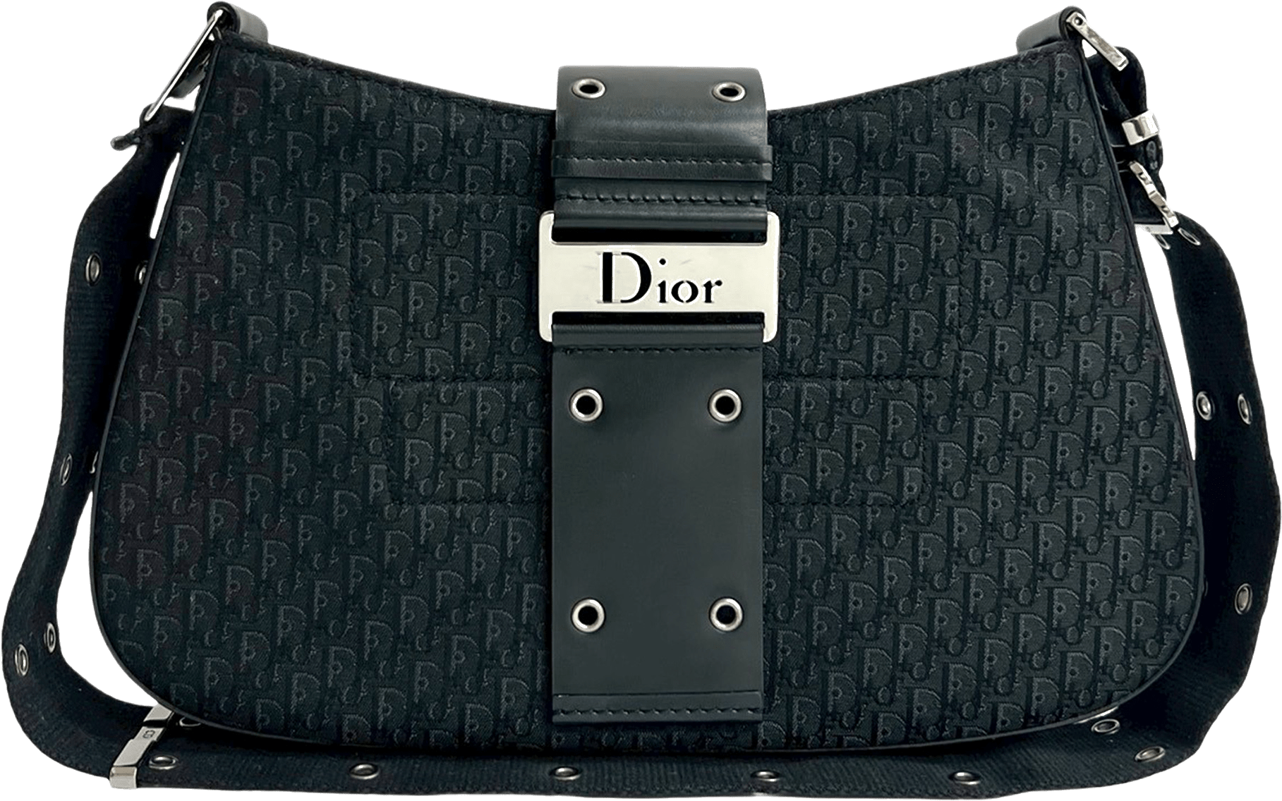 Dior Canvas Street Chic Columbus Shoulder Bag, från Luxclusif, i färgen svart.