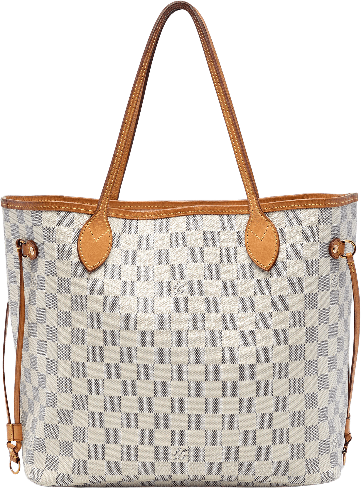 Louis Vuitton Damier Azur Neverfull Mm, från Luxclusif, i färgen white.