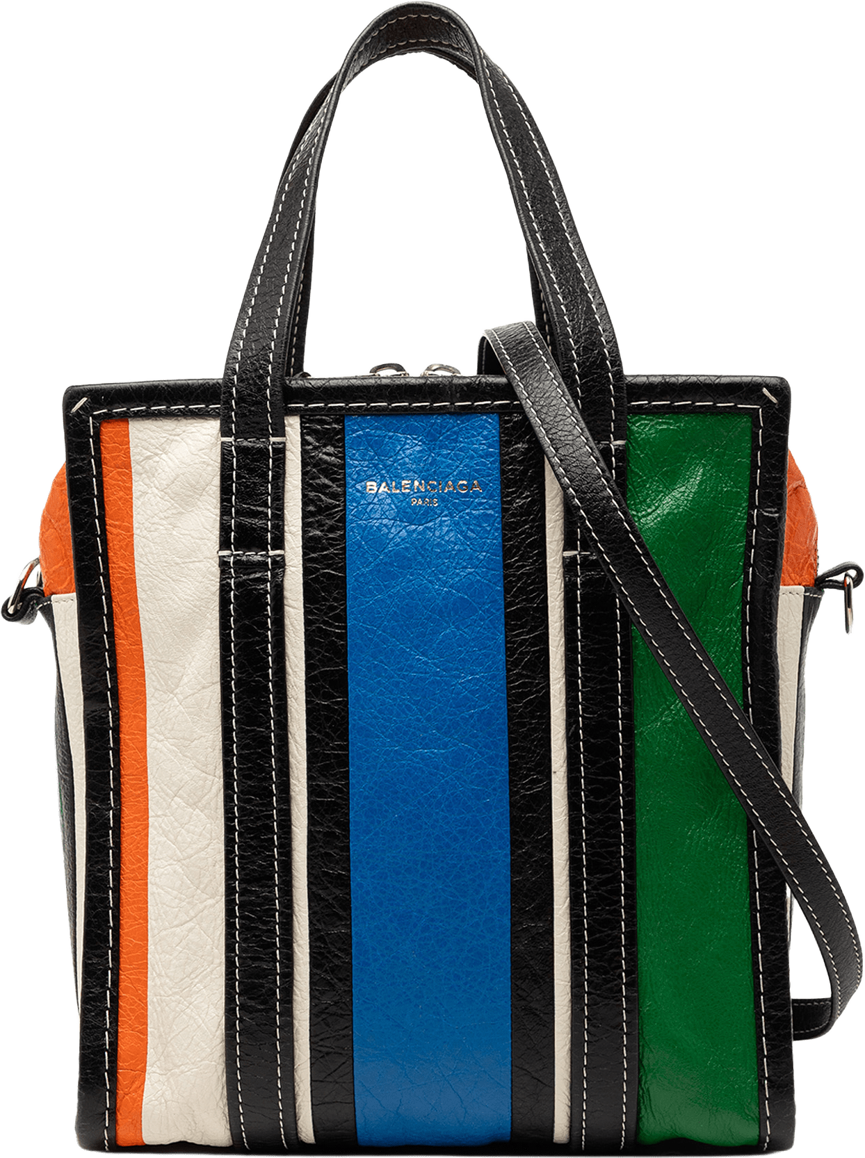 Balenciaga Lambskin Bazar Shopper Satchel Xs, från Luxclusif, i färgen blue.