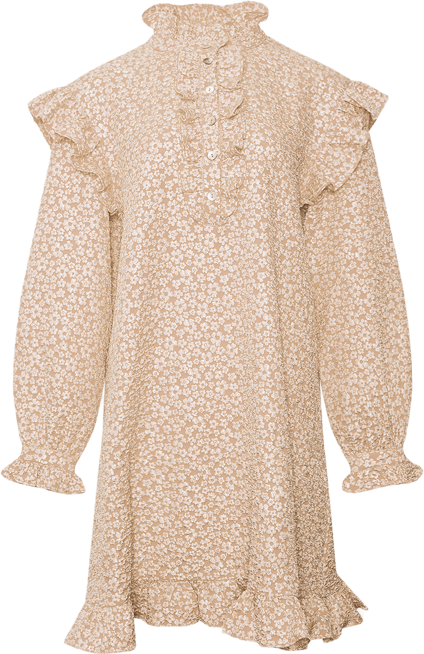 Reno Ruby Ruffle Dress - Oyster