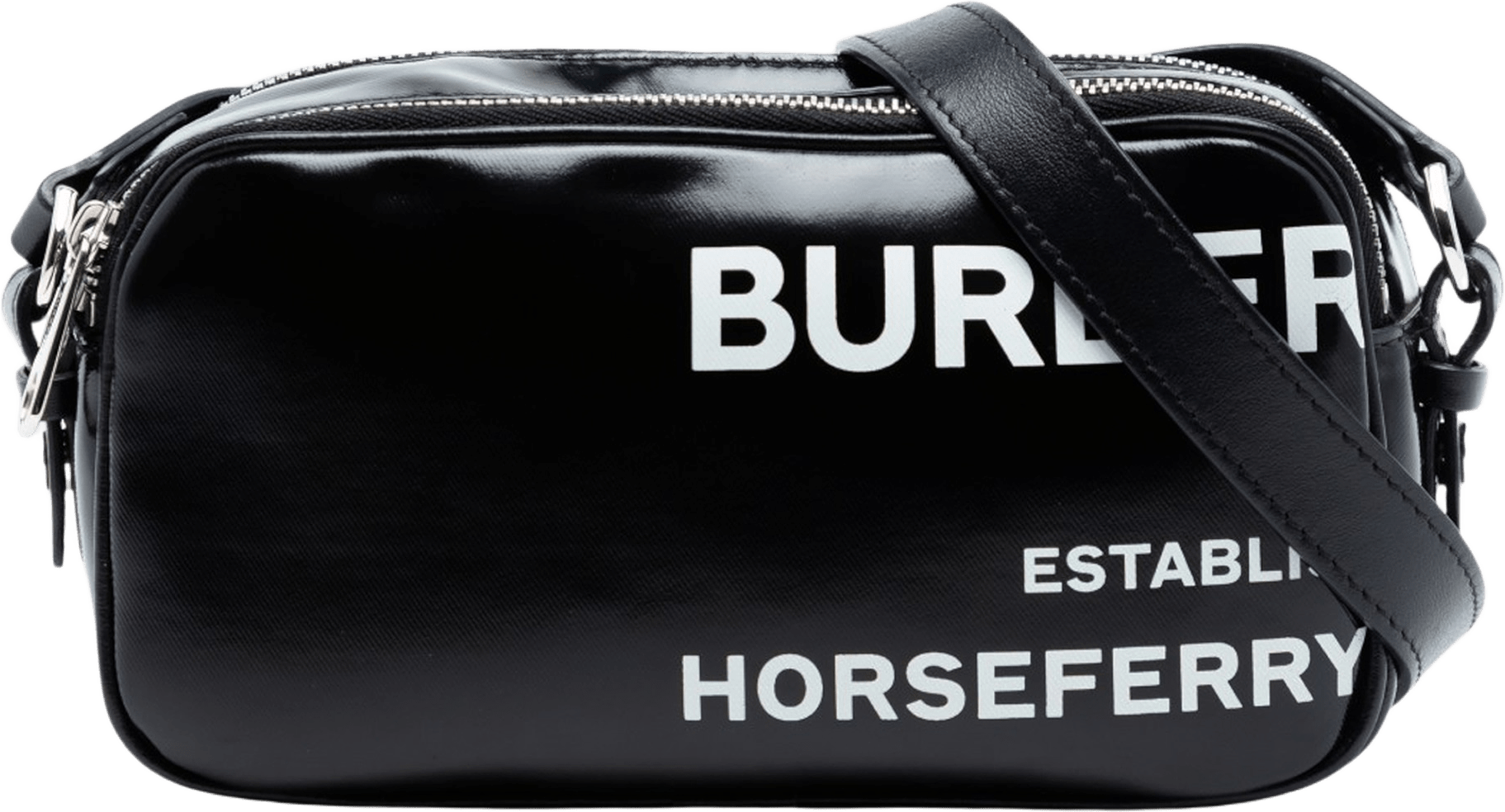 Burberry Coated Canvas Horseferry Camera Bag, från Luxclusif, i färgen black.