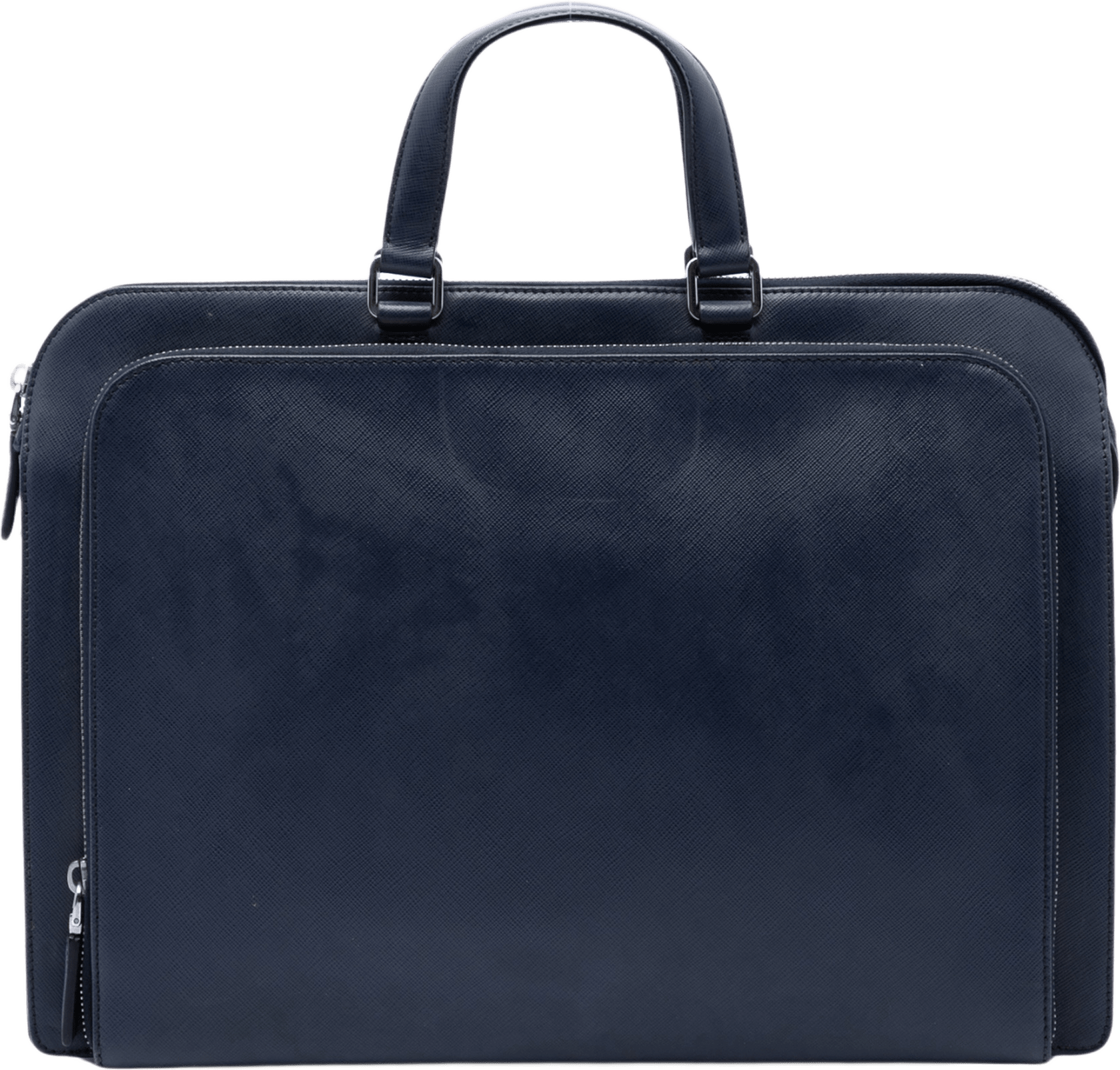 Prada Saffiano Business Bag, från Luxclusif, i färgen blå.