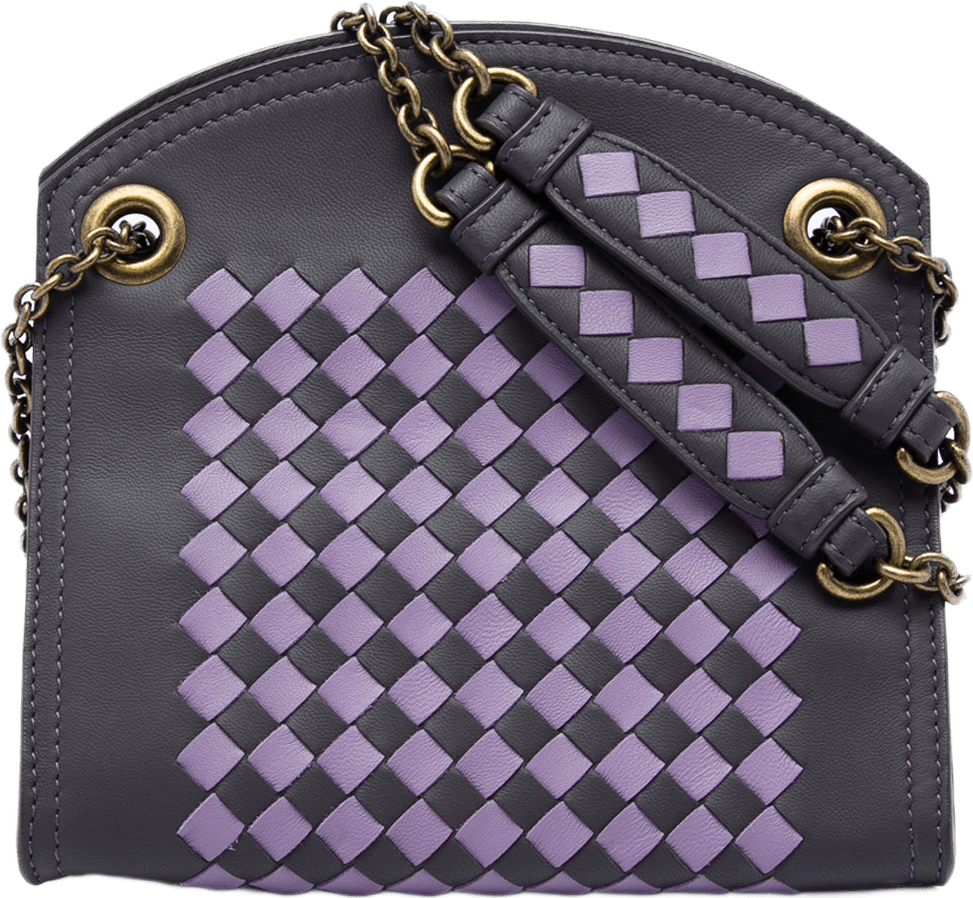 Bottega Veneta Nappa Intrecciato Chain Wallet, från Luxclusif, i färgen grå.