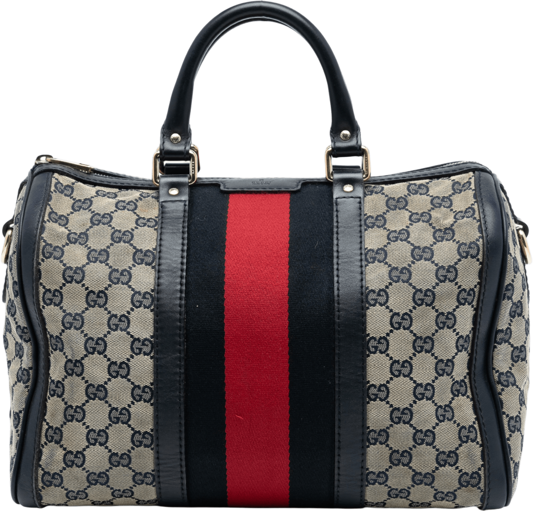 Gucci Medium Gg Canvas Web Joy Boston Bag, från Luxclusif, i färgen beige.