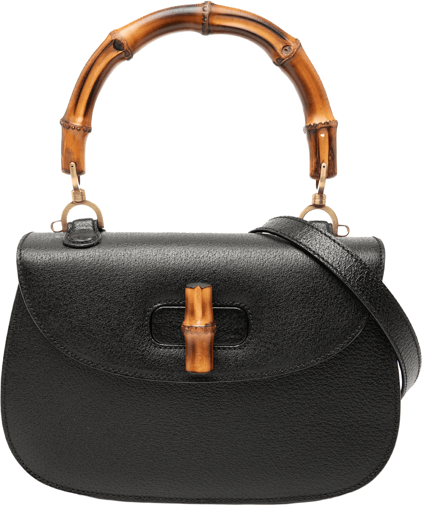 Gucci Grained Calfskin Bamboo Night, från Luxclusif, i färgen black.