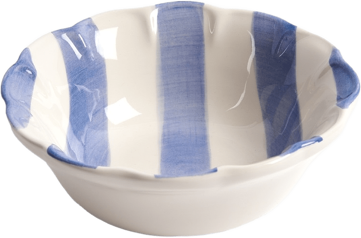 Stripe Liten Skål - 15 Cm, från Pick A Poppy, i färgen blue.