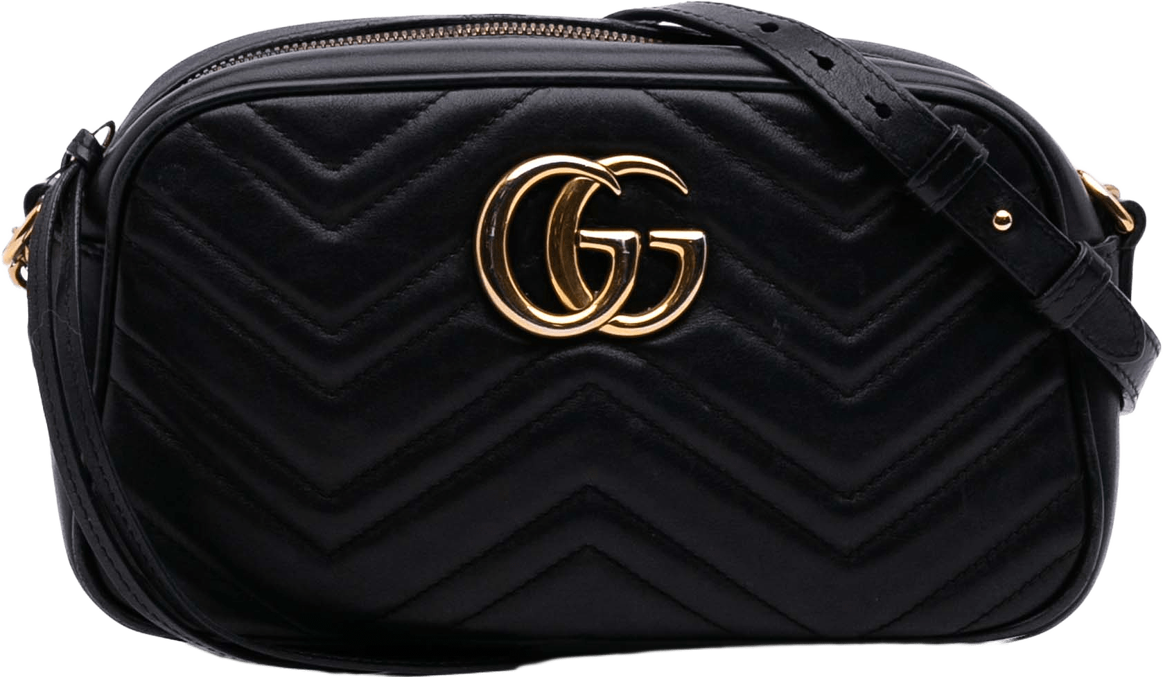 Gucci Small Gg Marmont Matelasse Leather Crossbody, från Luxclusif, i färgen black.