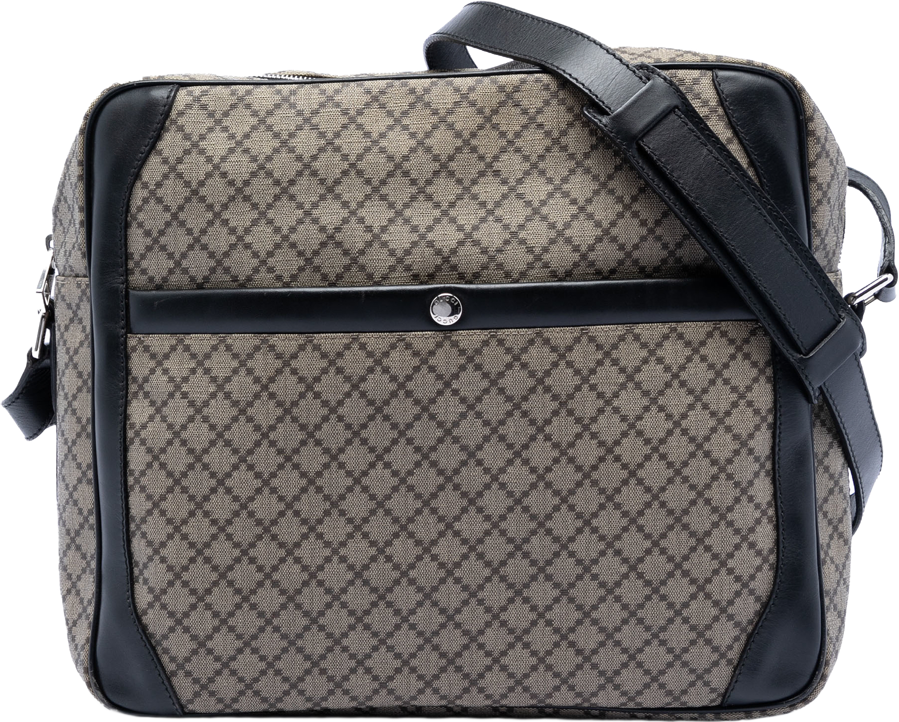 Gucci Diamante Coated Canvas Messenger Bag, från Luxclusif, i färgen beige.