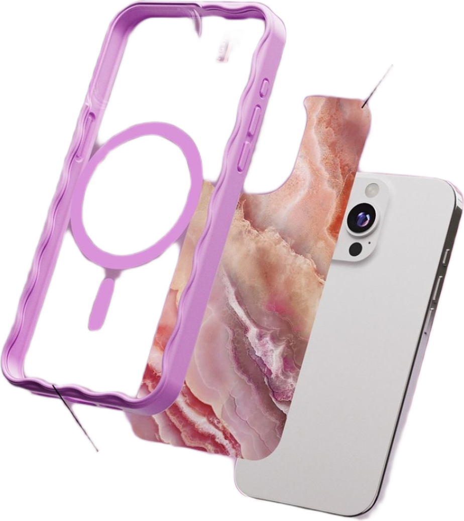 Print Pack Iphone 12 / 12 Pro / 13 / 14 / 15 / 16e Blush Pink Marble, från Ideal Of Sweden, i färgen pink.