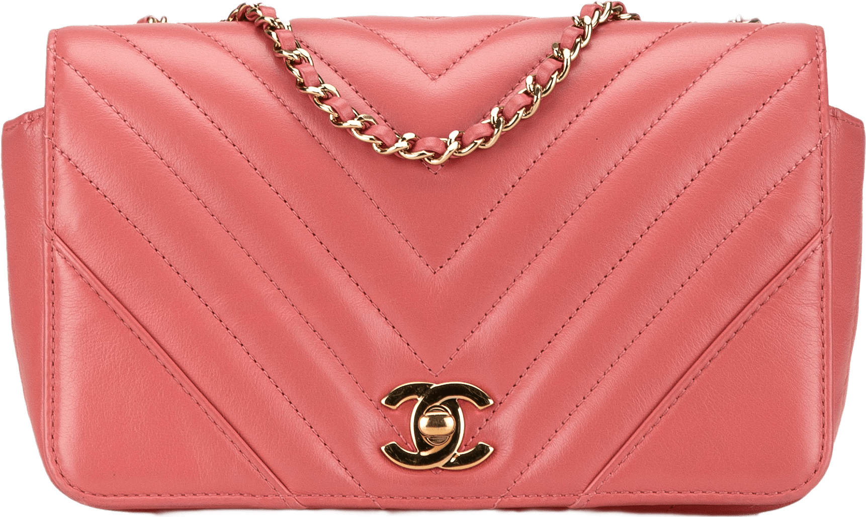 Chanel Mini Chevron Calfskin Statement Flap
