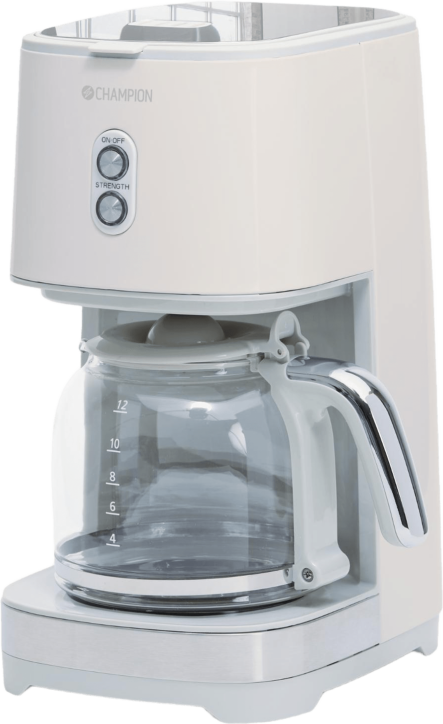 Kaffebryggare 12-koppar/1,5l, från Champion Nordic, i färgen creme white.