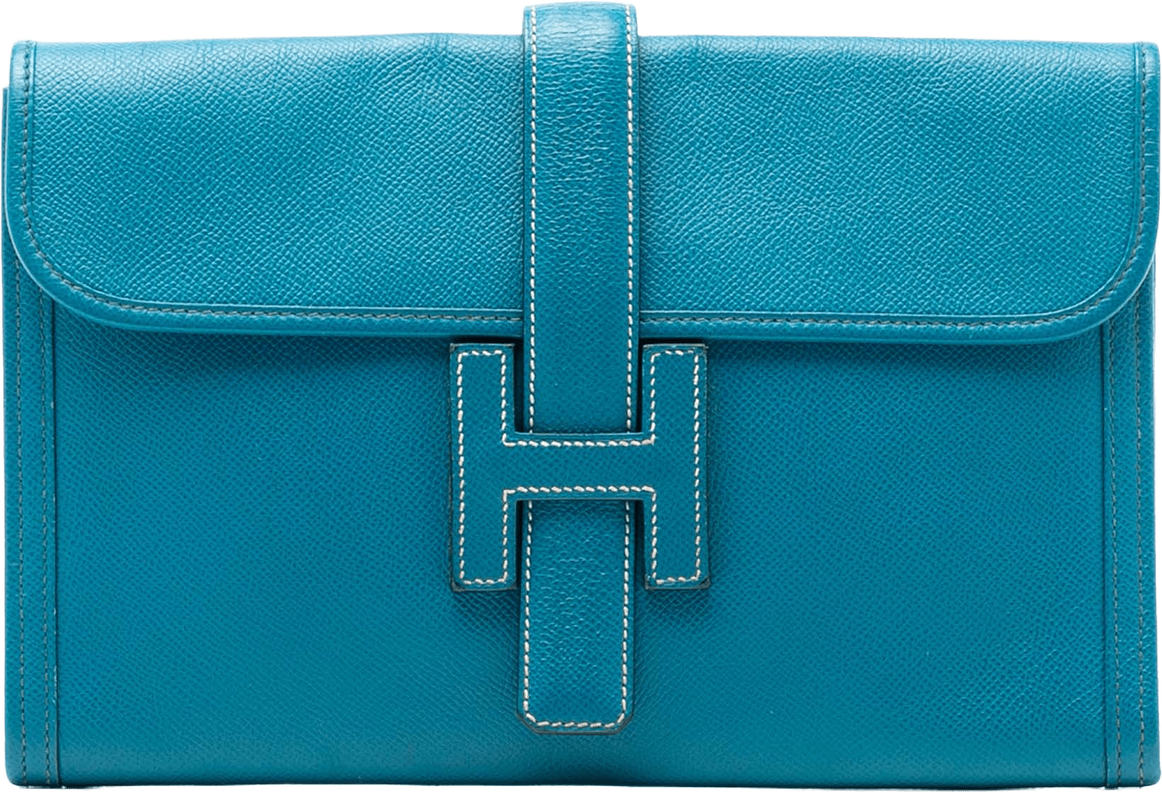 Hermès Epsom Jige 29, från Luxclusif, i färgen peacock.