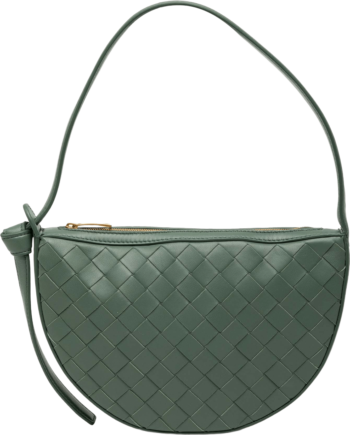 Bottega Veneta Mini Leather Intrecciato Sunrise Hobo, från Luxclusif, i färgen light green.