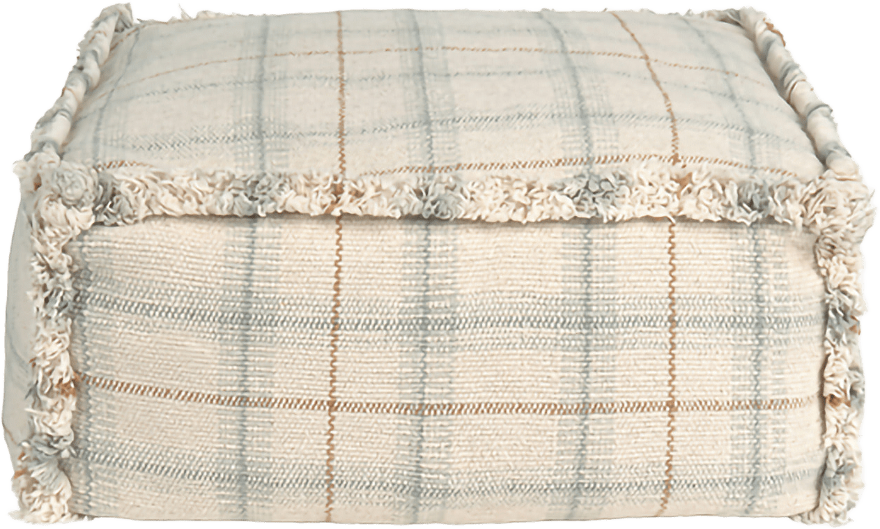 Handvävd Puff, från LORENA CANALS, i färgen naturlig, blå salvia, vintageblå, ockra.