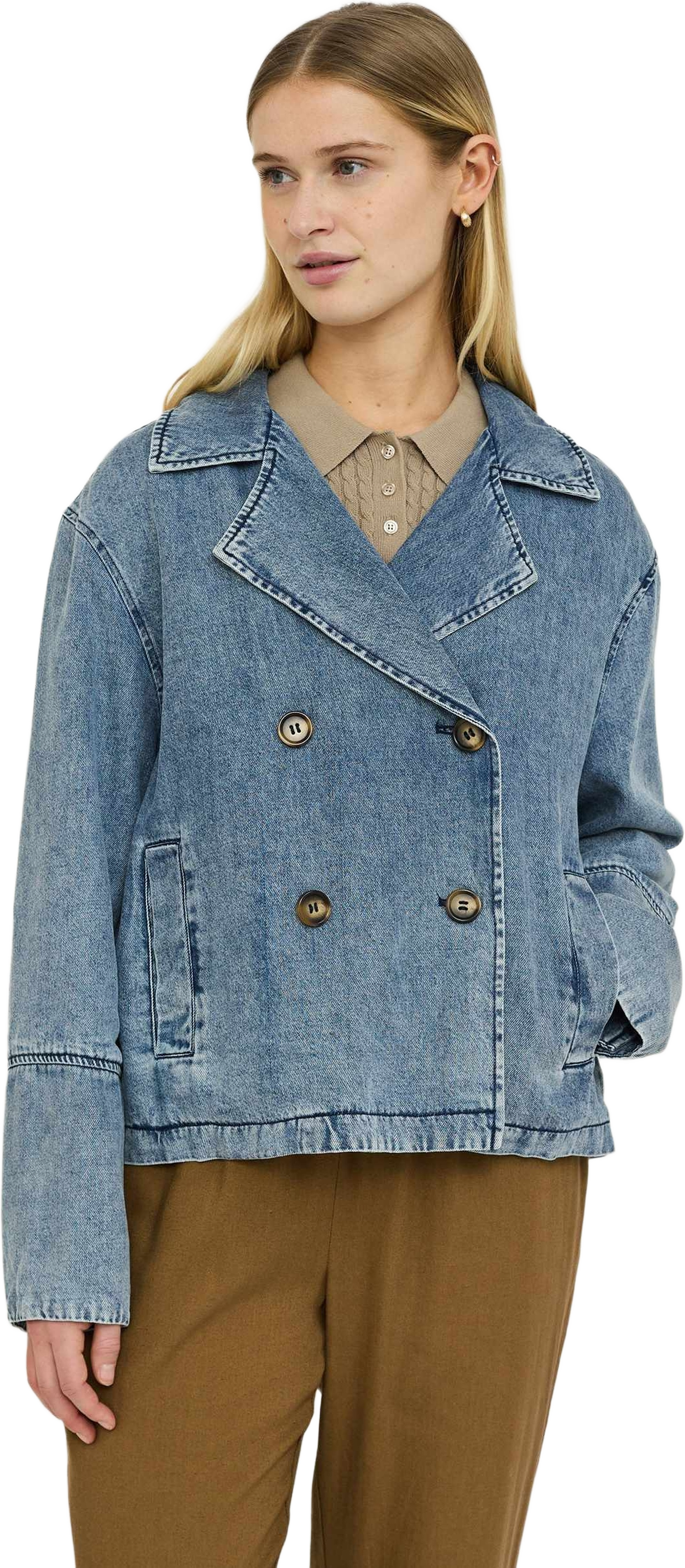 Sraalia Jacket - Light Denim Blue, från Soft Rebels, i färgen light denim blue.