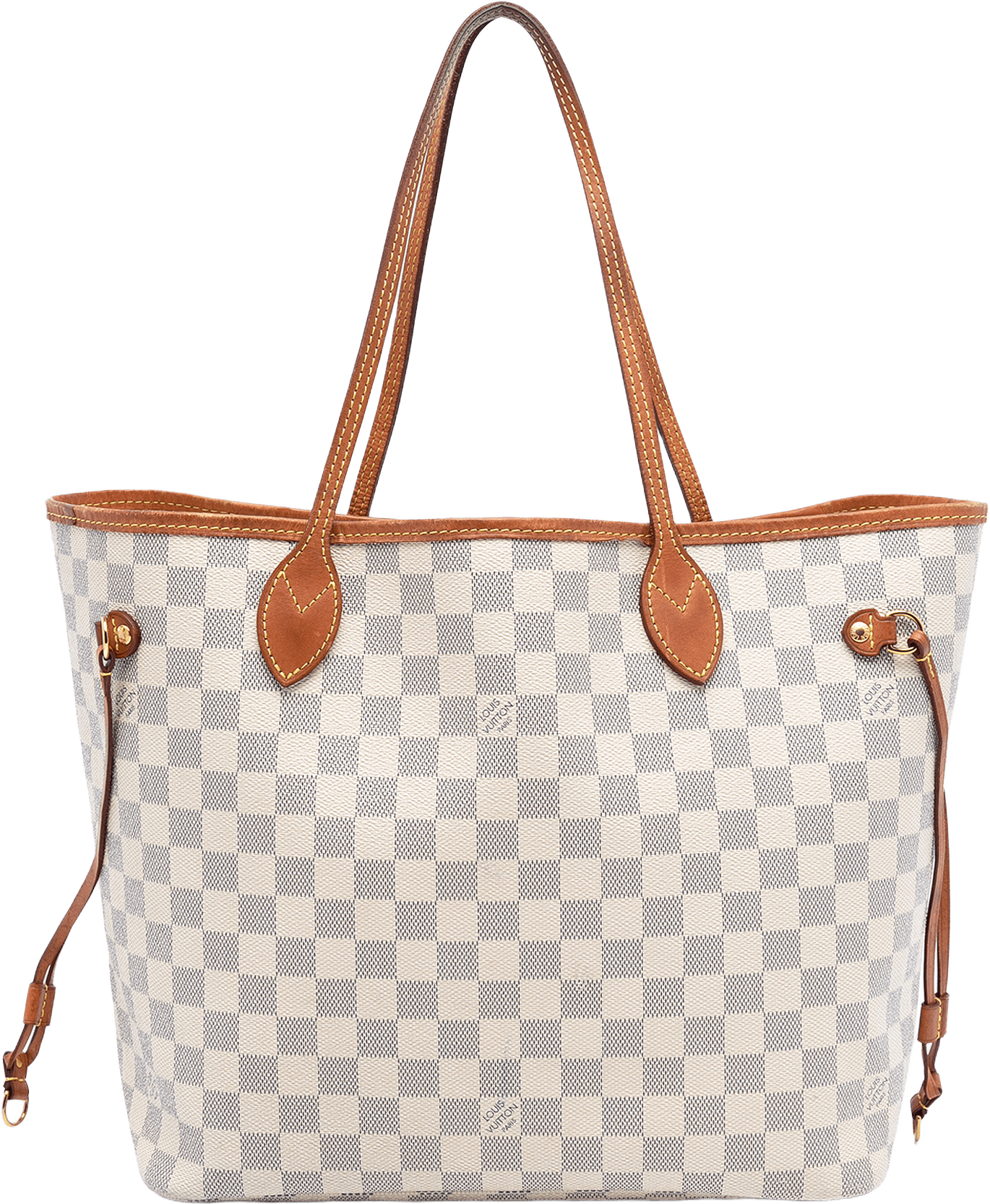 Louis Vuitton Damier Azur Neverfull Mm, från Luxclusif, i färgen white.
