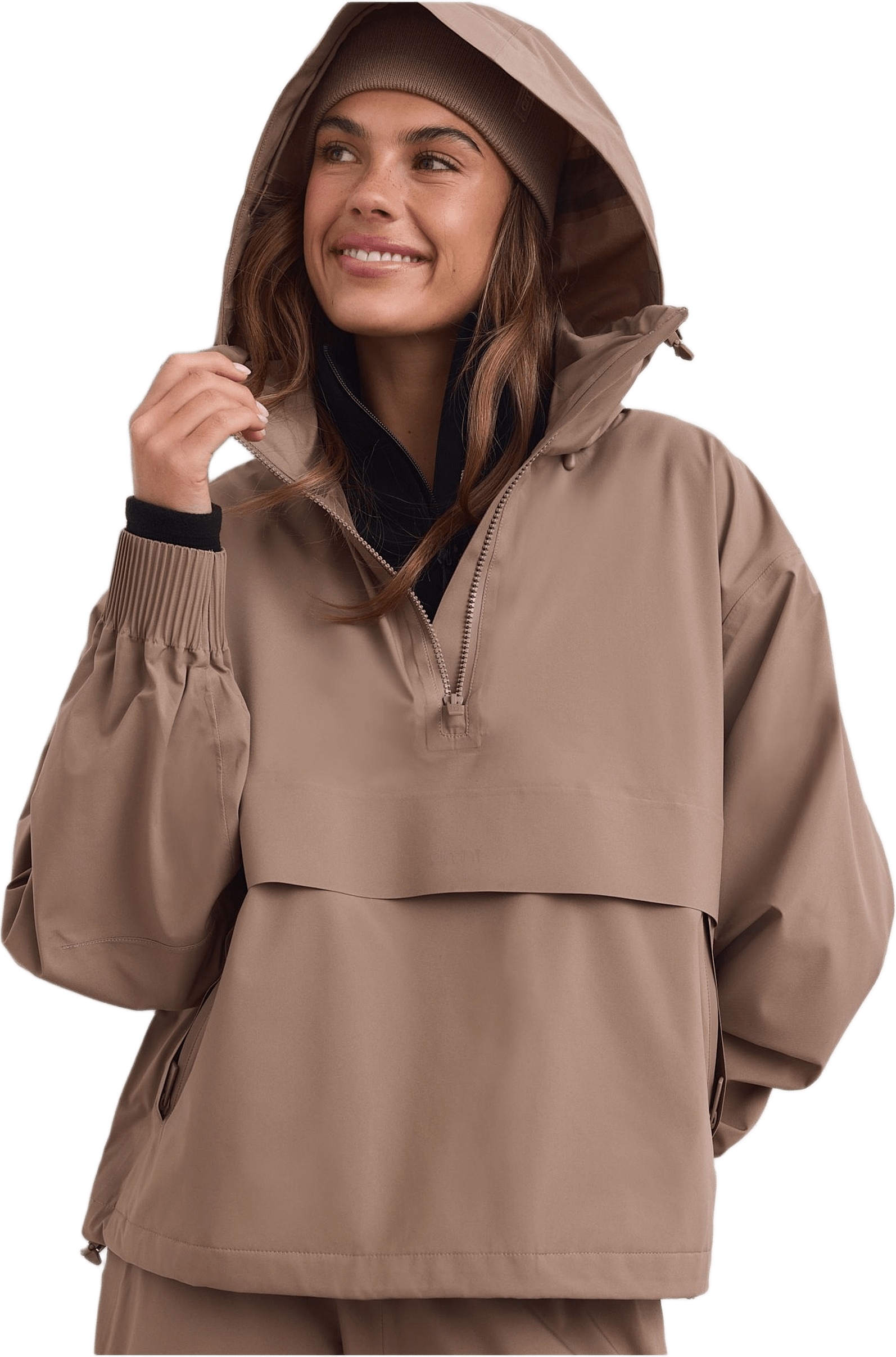 Waterproof Stretch Anorak, från aim'n, i färgen hazelnut.