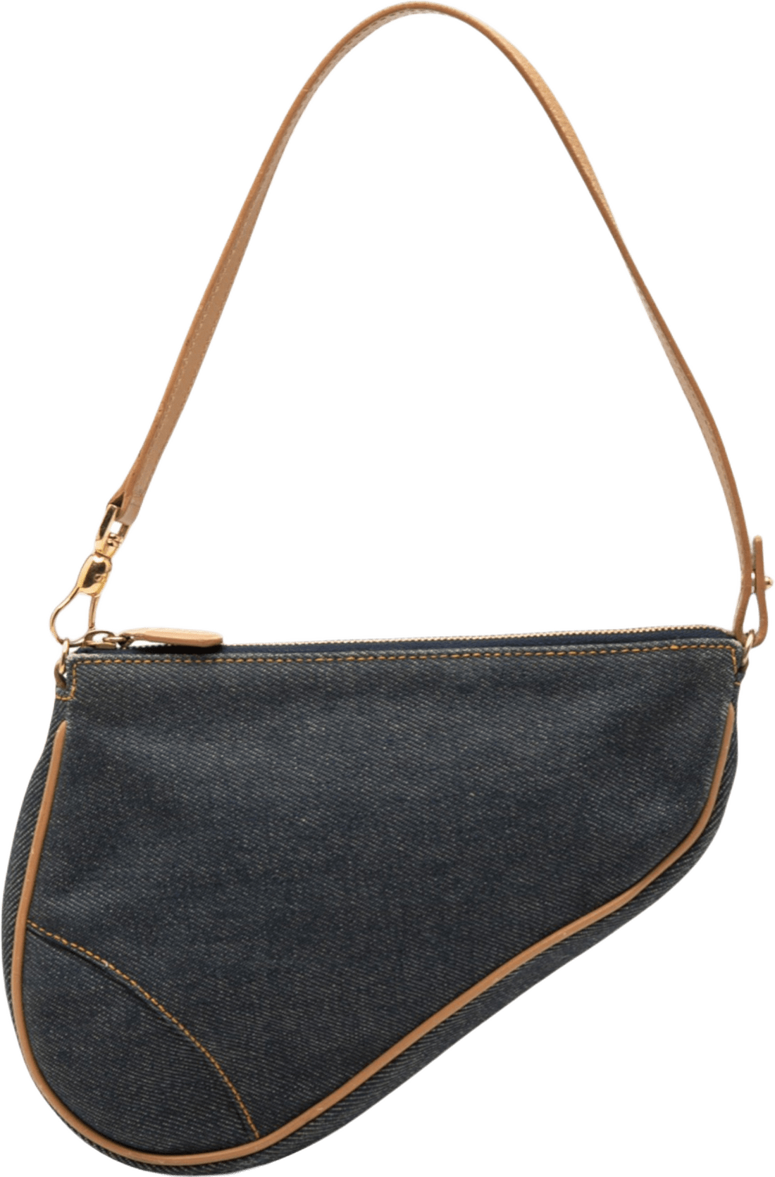 Dior Mini Denim Saddle Pochette, från Luxclusif, i färgen denim.