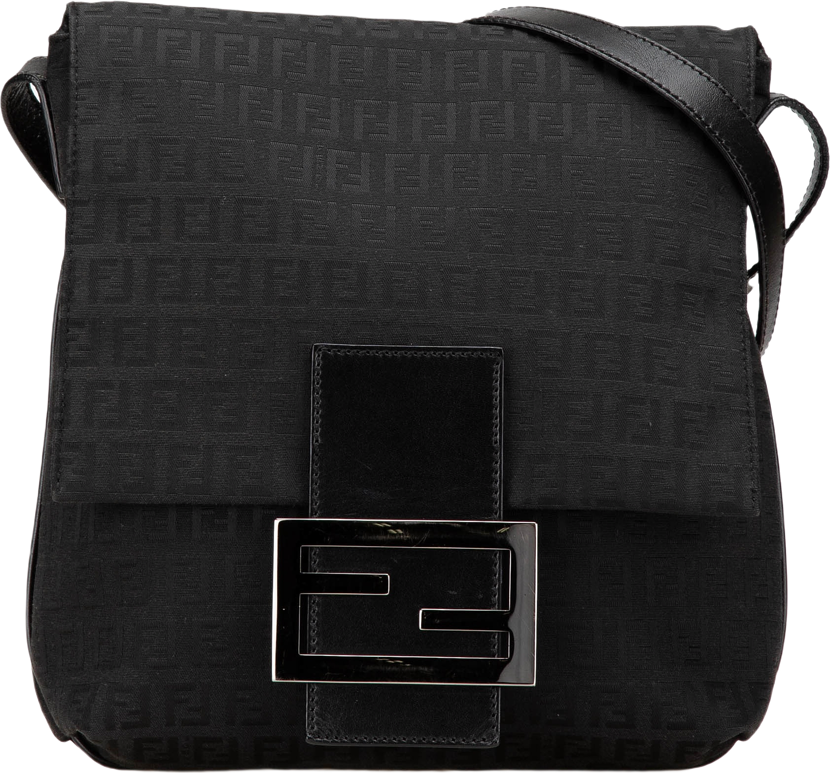 Fendi Zucchino Canvas Crossbody, från Luxclusif, i färgen black.