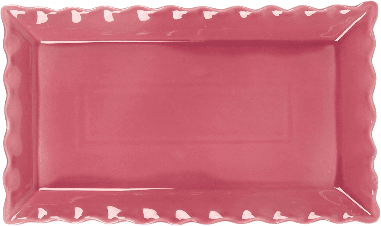 Frill Servingsfat - 45x26 Cm, från Pick A Poppy, i färgen dark pink.