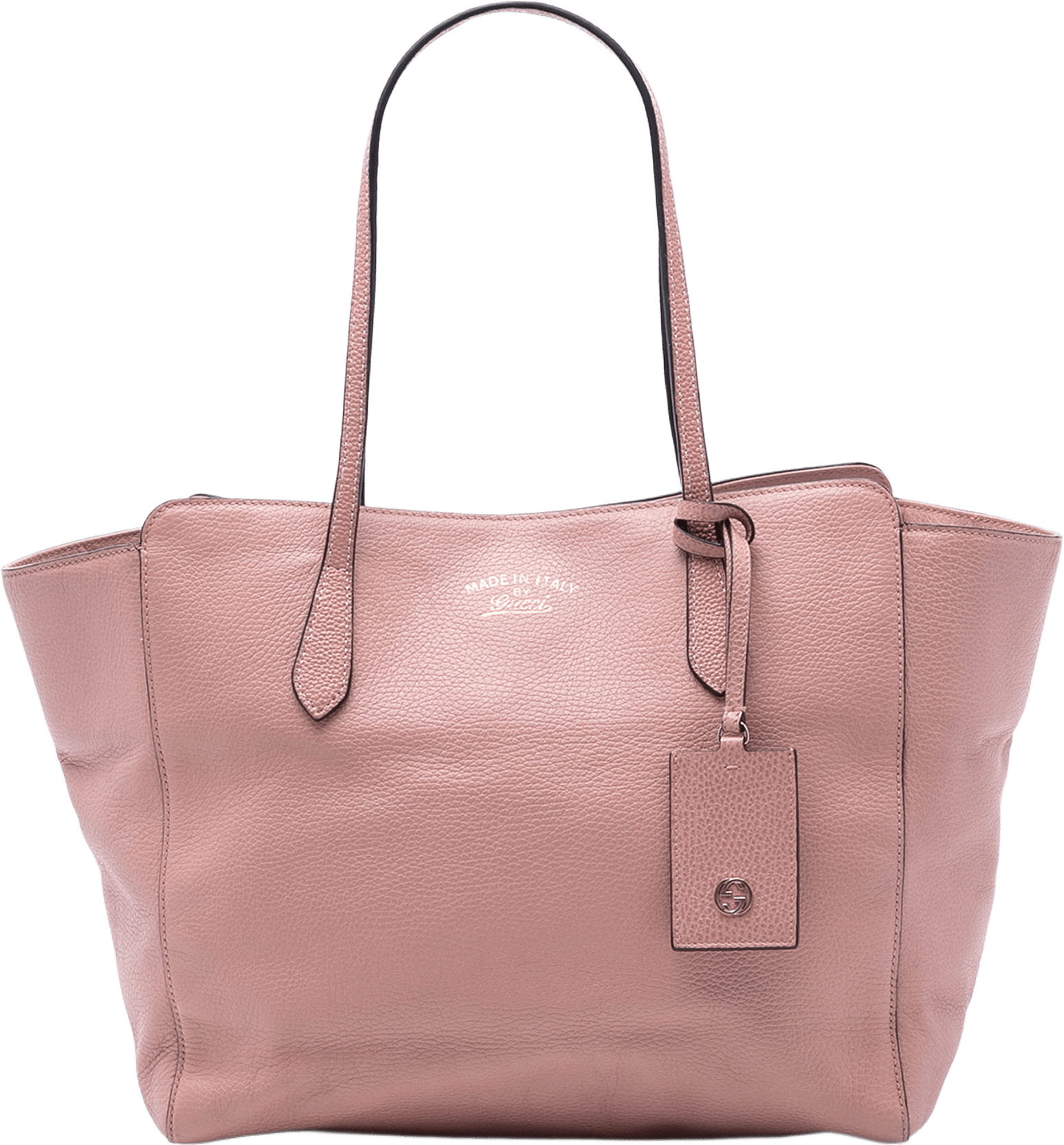 Gucci Medium Leather Swing Tote, från Luxclusif, i färgen pink.