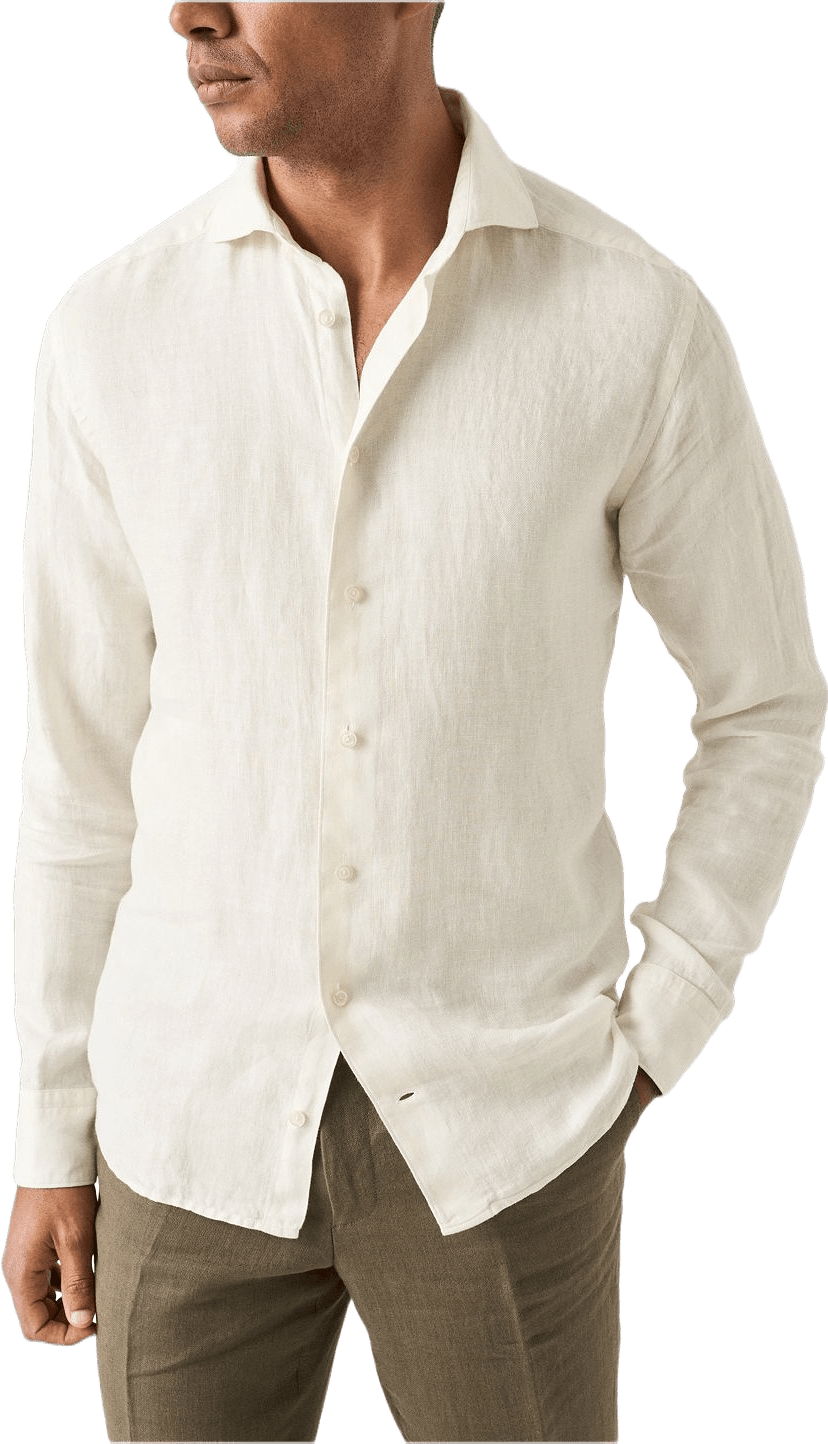 Linne Twill-skjorta Contemporary Fit, från Eton, i färgen white.