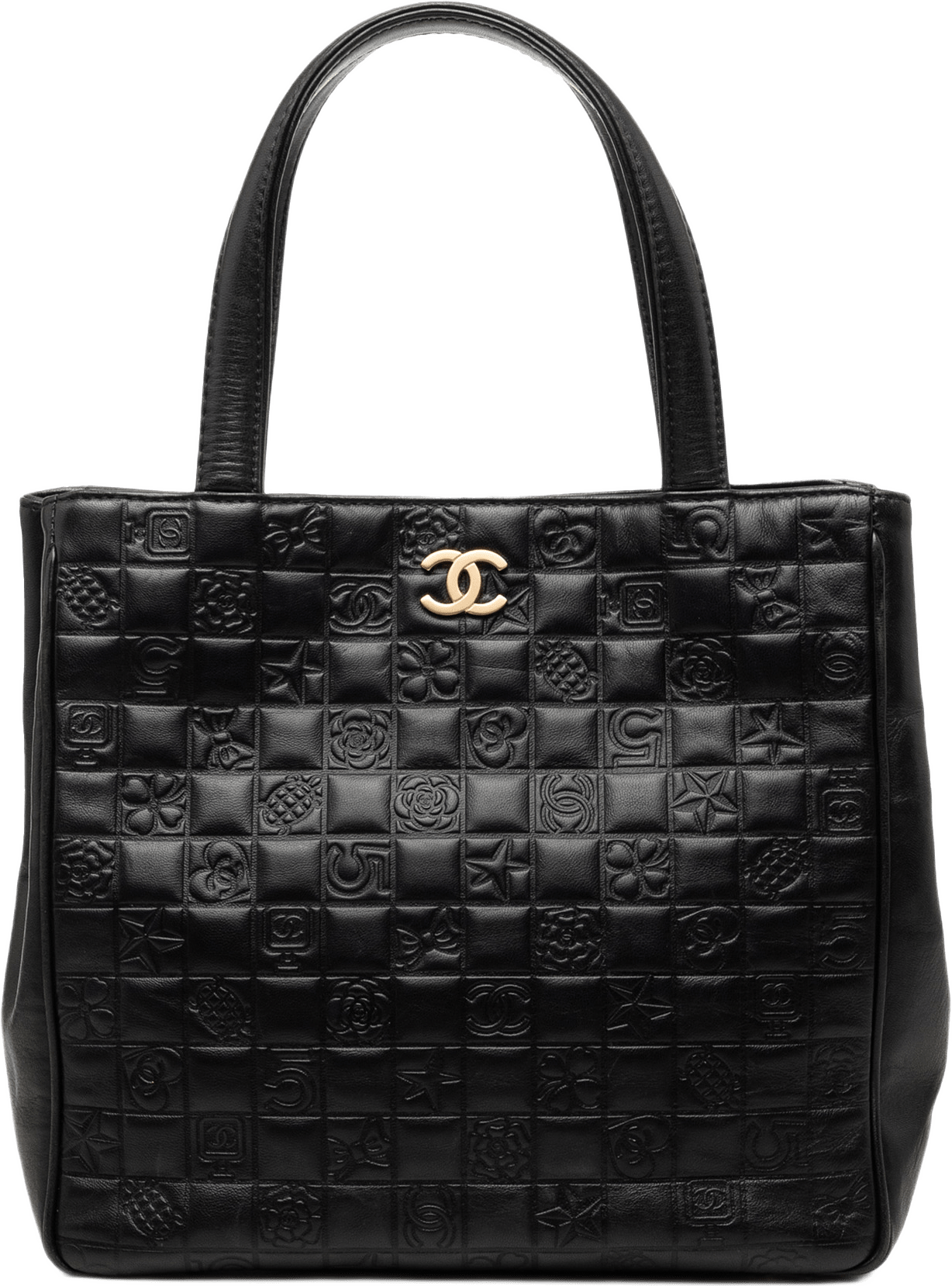 Chanel Cc Embossed Lambskin Precious Symbols Tote, från Luxclusif, i färgen svart.