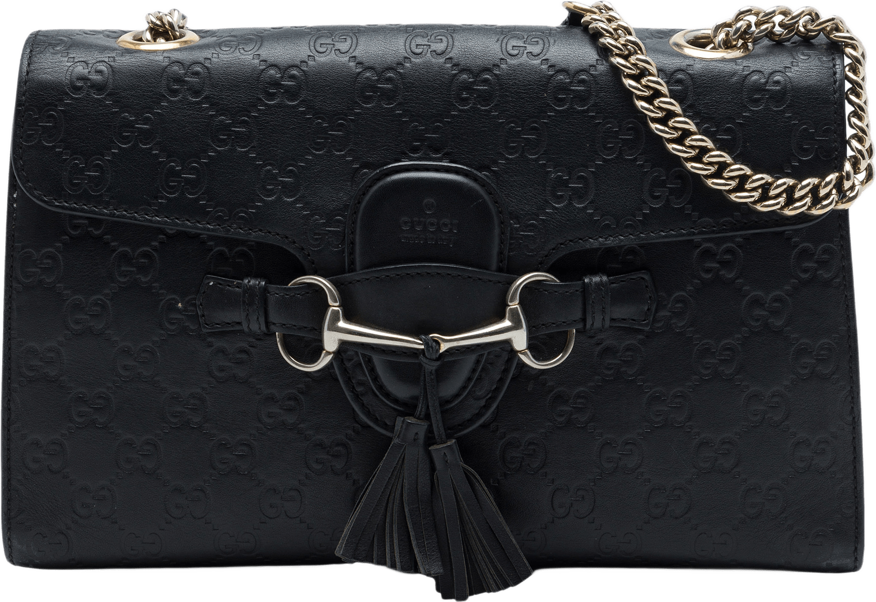Gucci Medium Guccissima Emily Shoulder Bag, från Luxclusif, i färgen svart.