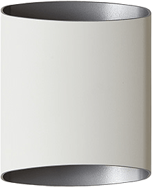 Vägglampa Sinne, från Belid, i färgen vitstruktur/silver.