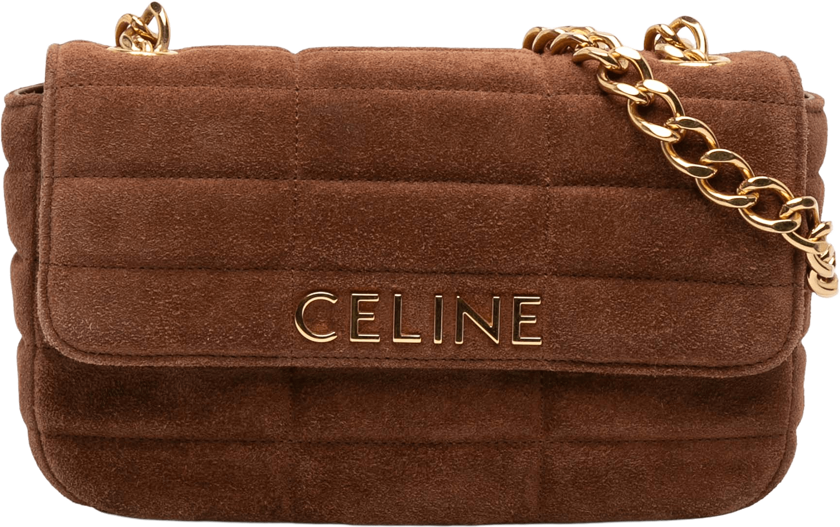 Celine Suede Monochrome Shoulder Bag, från Luxclusif, i färgen brown.