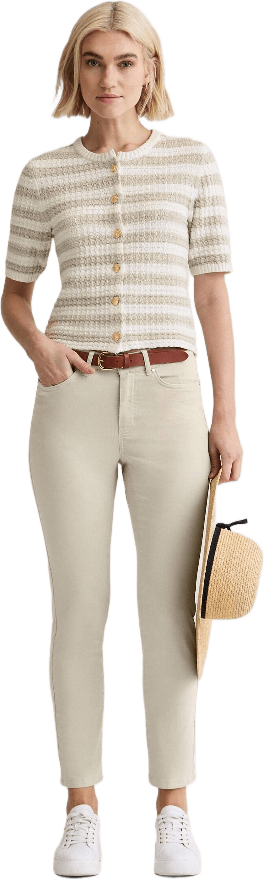 Nora Twill Trousers, från Newhouse, i färgen american khaki.