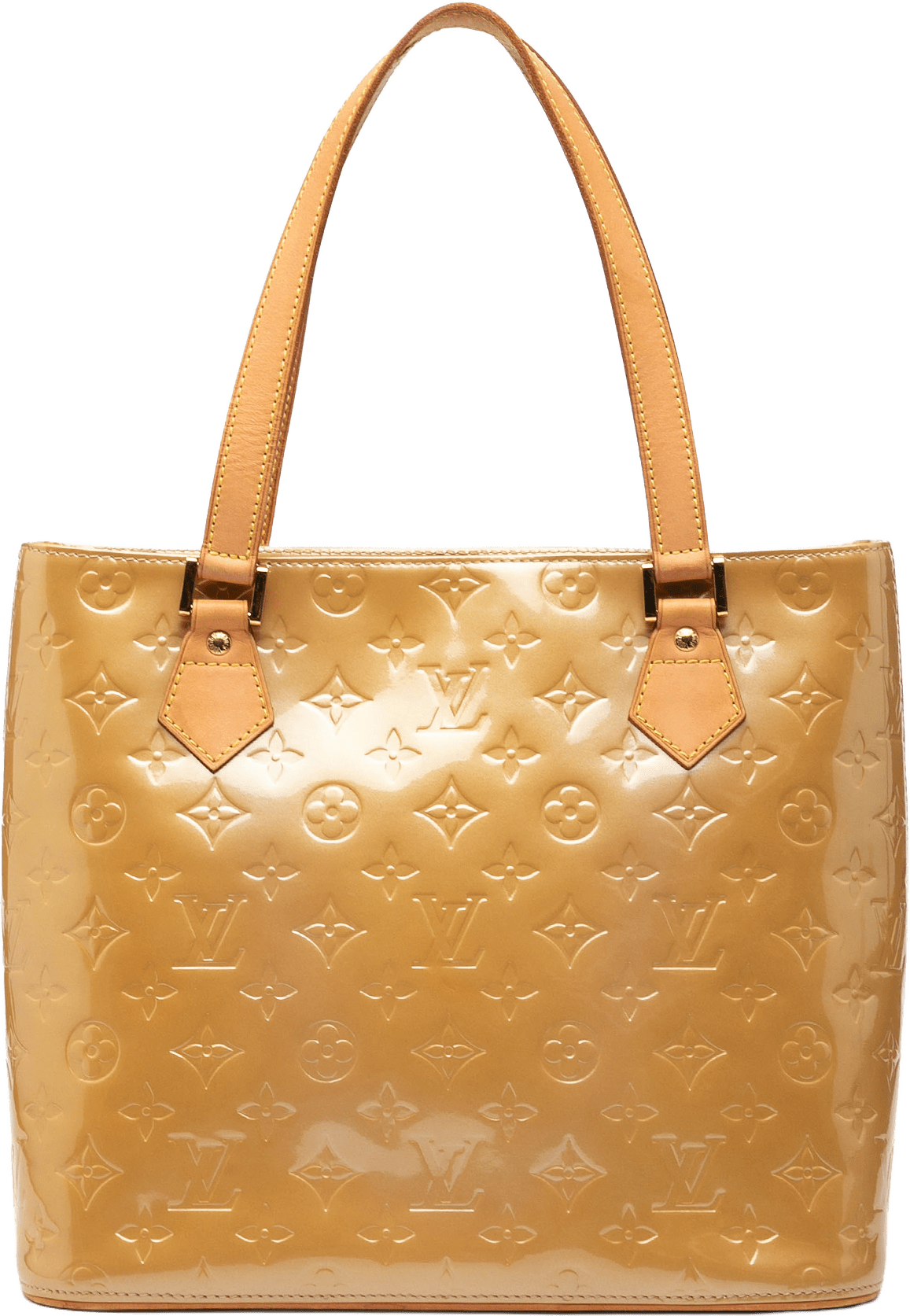 Louis Vuitton Monogram Vernis Houston, från Luxclusif, i färgen beige.