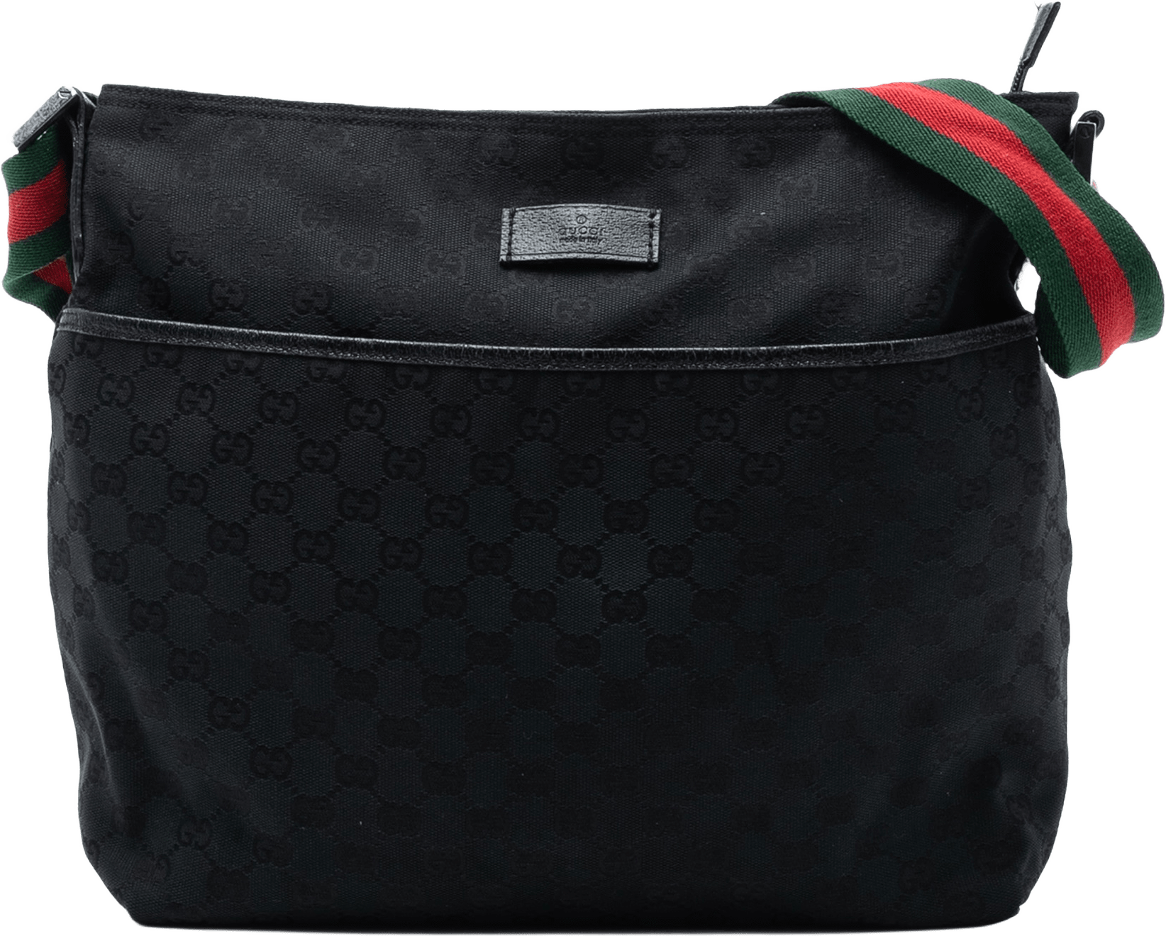 Gucci Gg Canvas Web Crossbody, från Luxclusif, i färgen black.