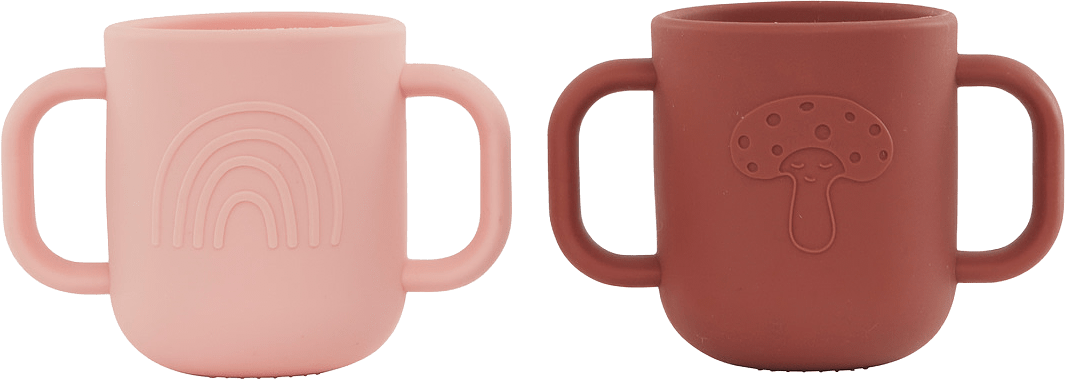 Kappu Cup - Pack Of 2, från OYOY Mini, i färgen coral.