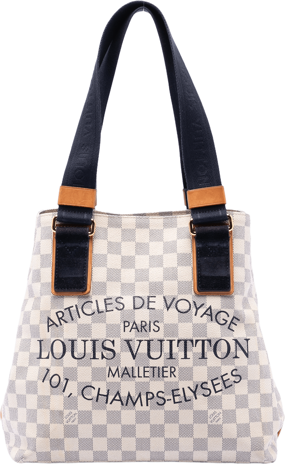 Louis Vuitton Damier Azur Beach Cabas Pm, från Luxclusif, i färgen white.