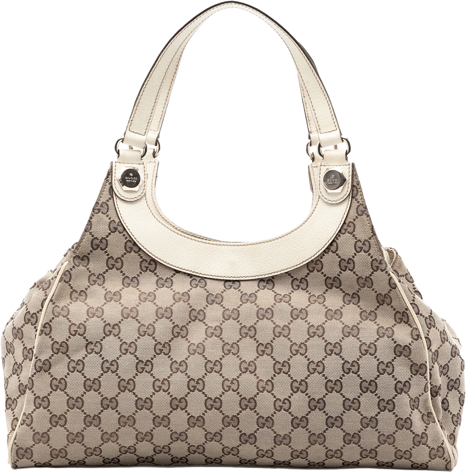 Gucci Medium Gg Canvas Charmy Shoulder Bag, från Luxclusif, i färgen beige.