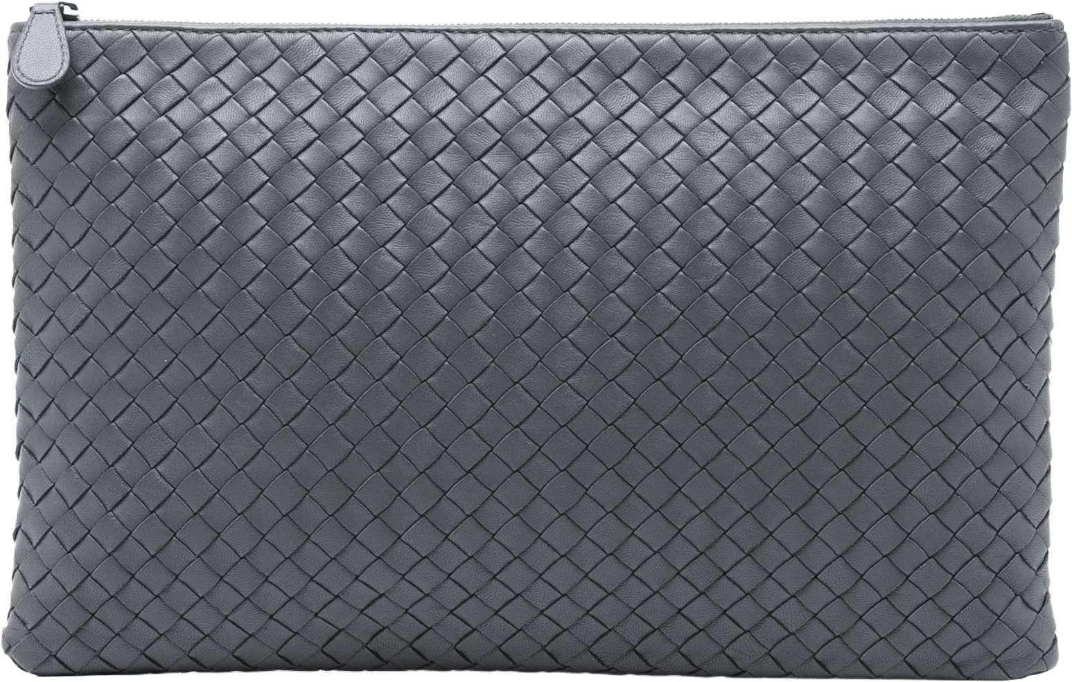 Bottega Veneta Nappa Intrecciato Clutch, från Luxclusif, i färgen dark gray.