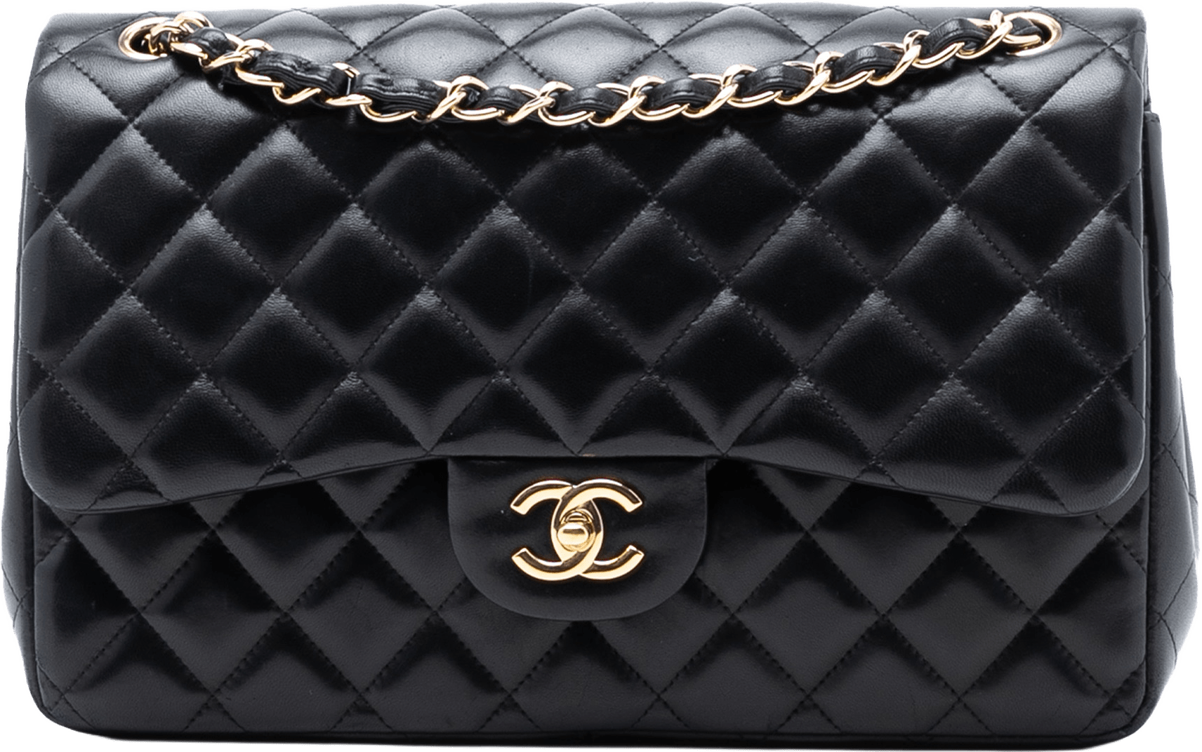 Chanel Jumbo Classic Lambskin Double Flap, från Luxclusif, i färgen black.