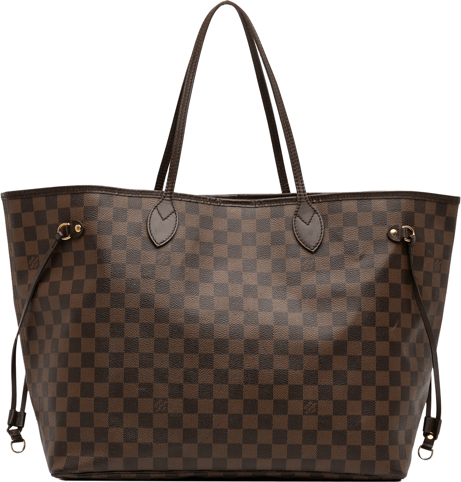 Louis Vuitton Damier Ebene Neverfull Gm, från Luxclusif, i färgen brown.