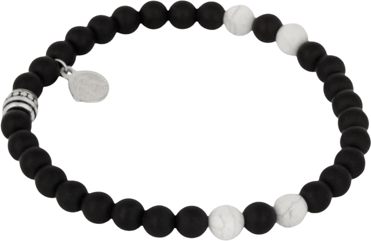 Bamse Beadsarmband, från by BILLGREN, i färgen black/white.