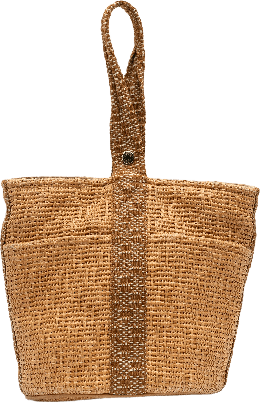 Hermès Woven Straw Saxo Mm, från Luxclusif, i färgen brown.