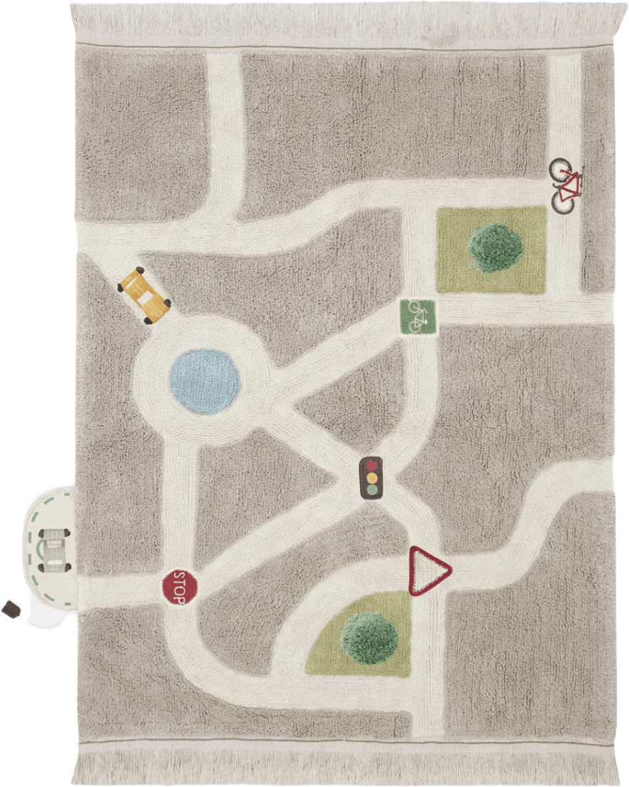 Tvättbara Matta För Barn Eco City, från LORENA CANALS, i färgen beige.